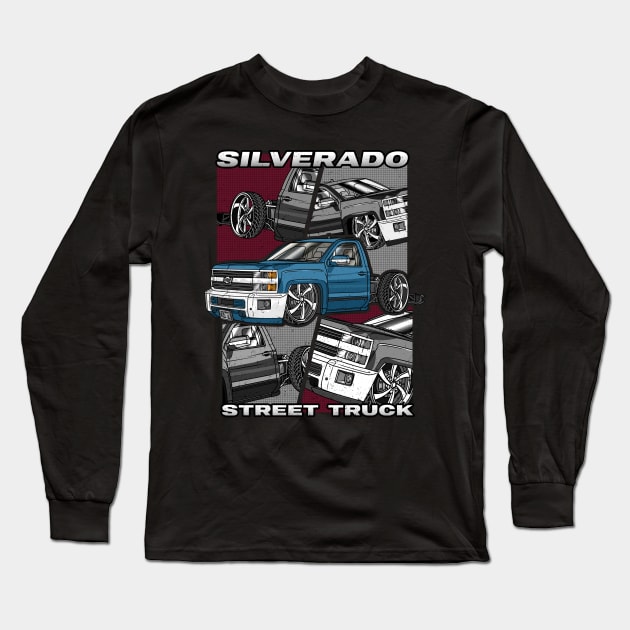 Silverado Street Truck Long Sleeve T-Shirt by Guyvit